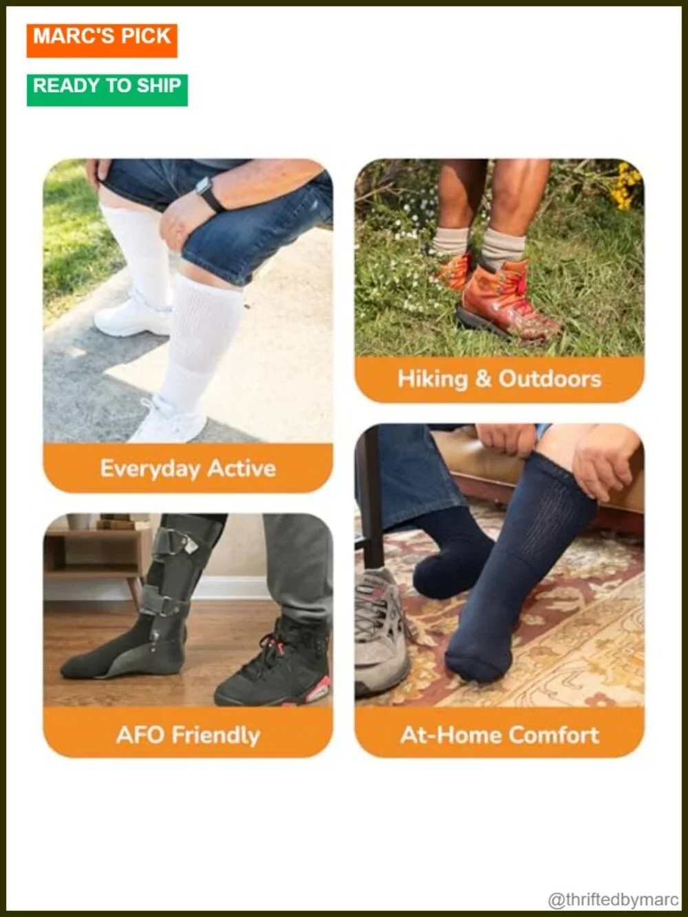 Extra Wide Athletic Crew Socks 3 Pack - Non-Binding Up to 6E Width